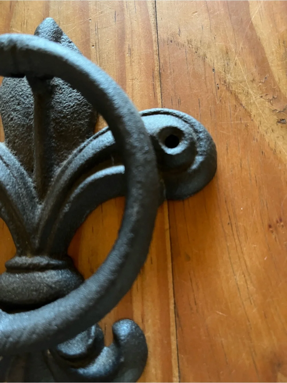 Black Cast Iron Door Knocker Fleur-de-Lis
